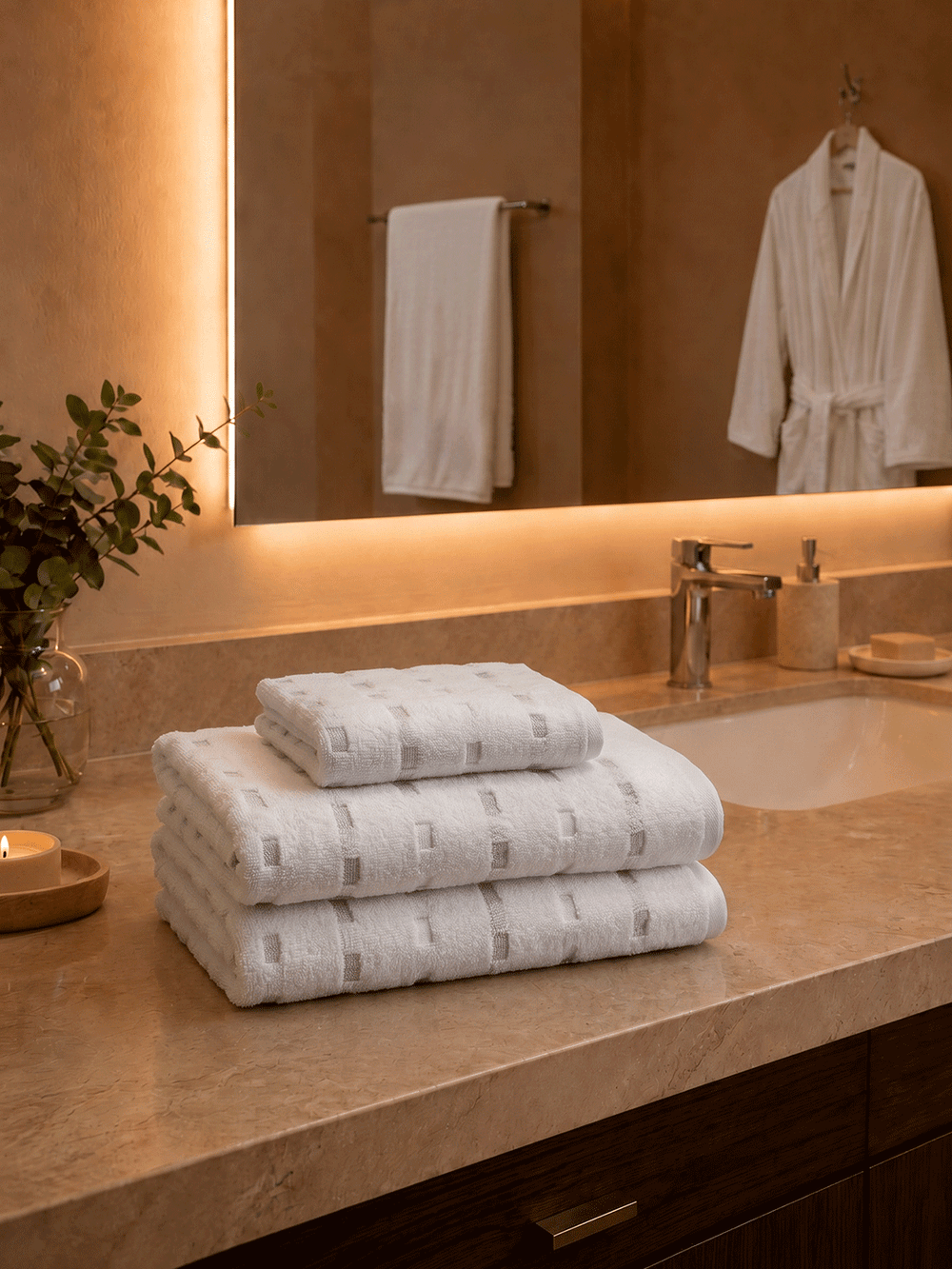 Toalla Tricolor Blanca 550 Gsm Hotel Xperience