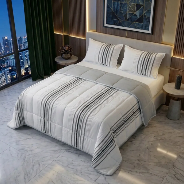 Comforter Quilt Eira Blanco - Negro