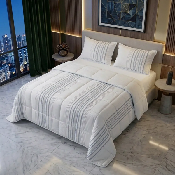 Comforter Quilt Eira Blanco - Azul
