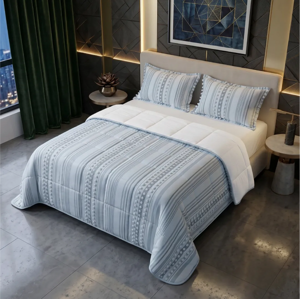 Comforter Quilt Orbe Blanco - Azul