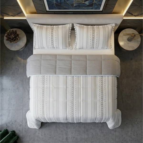 Comforter Quilt Orbe Blanco - Gris
