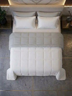 Comforter Quilt Cotton Sense Blanco - Gris