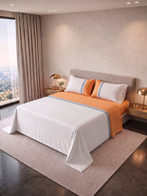 Juego De Sábana  Estampada T180 Double Stripe Prestige